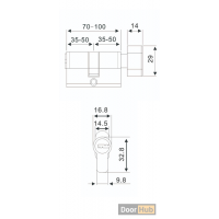 Adjustable Cylinder Key Thumb Silver UAE for Door Lock Systems